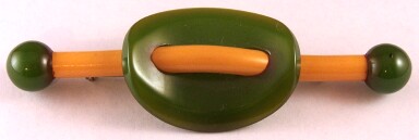 BP122 Translucent green/corn bakelite geo pin